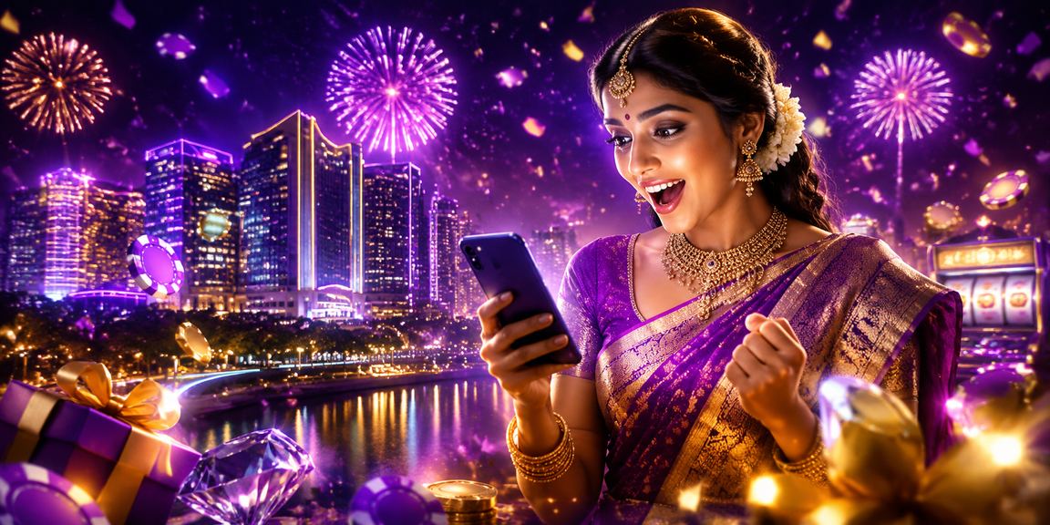 Neon-themed mobile casino gaming in India